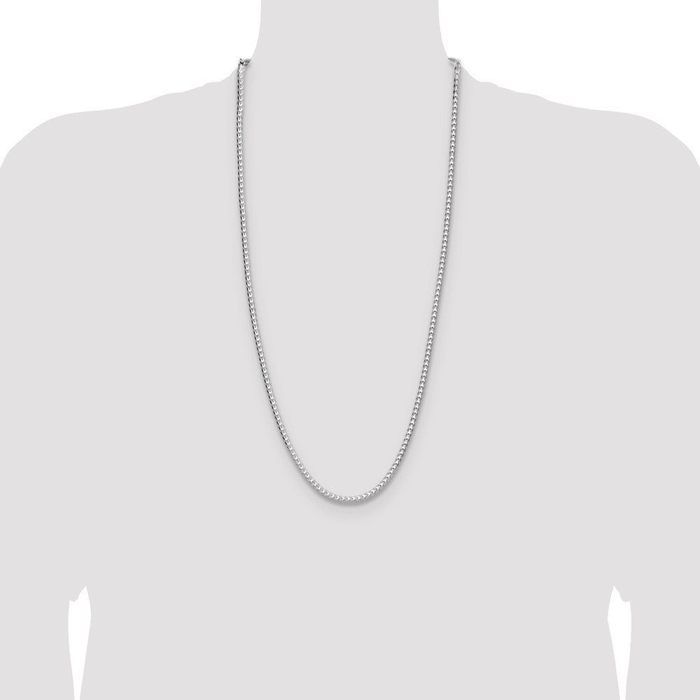 Sterling Silver 4.0mm Diamond-Cut Square Franco Chain Necklace 30"