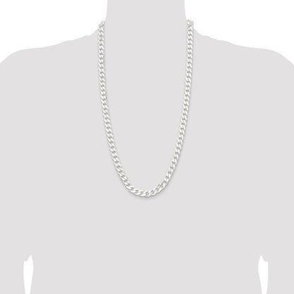 Sterling Silver 9.3mm Curb Chain Necklace 28"