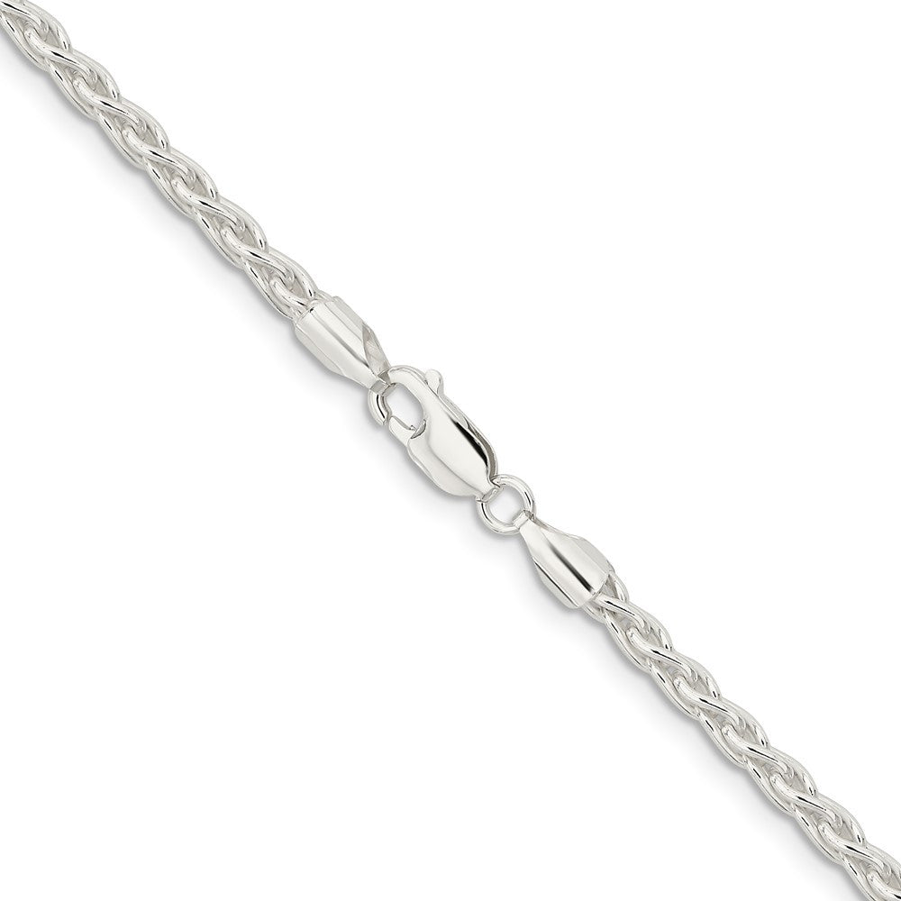 Sterling Silver 3.7mm Round Spiga Chain Necklace 26"