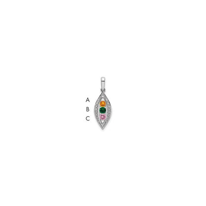 14k White Gold Family Jewelry Diamond Semi-Set Pendant