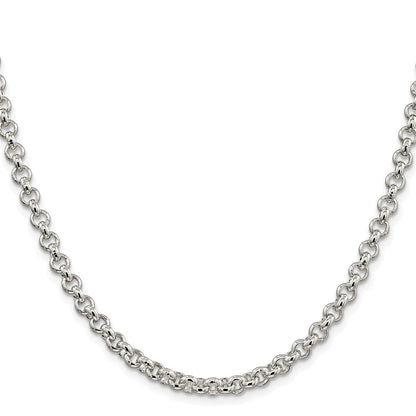 Sterling Silver Rhodium-plated 5mm Rolo Chain Necklace 18"