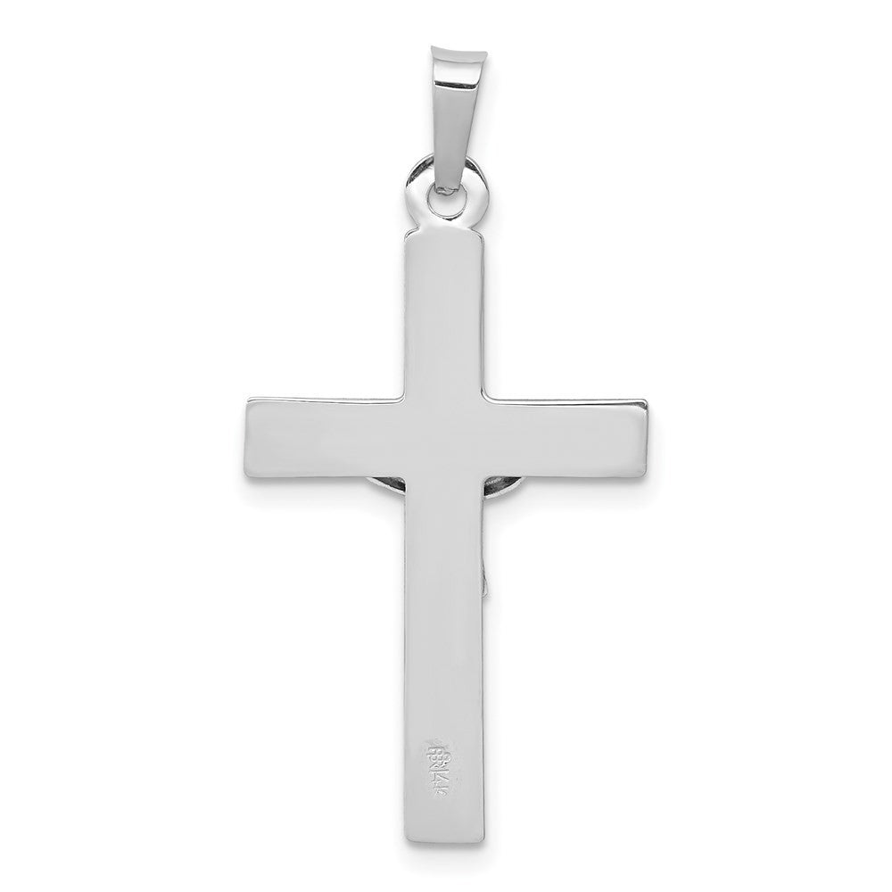 14k White Gold INRI Crucifix Charm Pendant
