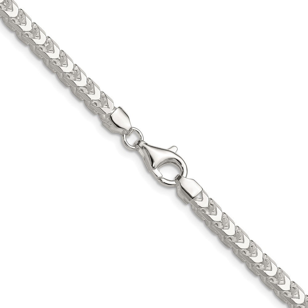 Sterling Silver 4.7mm Diamond-Cut Square Franco Chain Necklace 26"