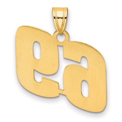 14k Yellow Gold Polished Block Number 69 Pendant