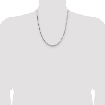 Sterling Silver 3.4mm Diamond-cut Round Franco Chain Necklace 22"