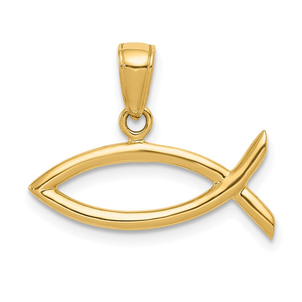 14k Yellow Gold Ichthus Fish Pendant