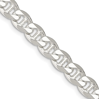 Sterling Silver 8.25mm Diamond-Cut Flat Anchor Curb Chain Necklace 24"