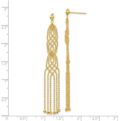 14k Yellow Gold Beaded Drop & Dangle Earrings
