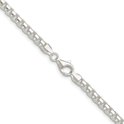 Sterling Silver Polished 4mm Round Box Chain Necklace 18"