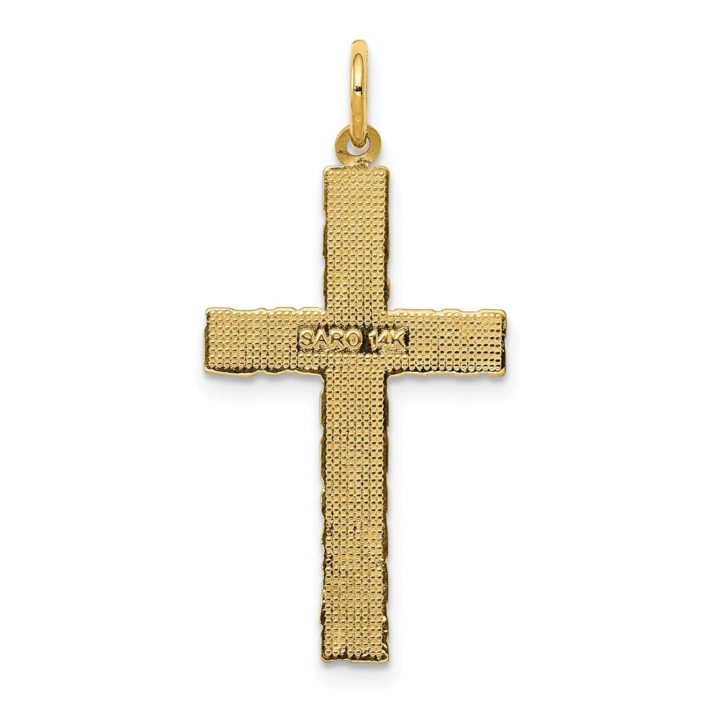14k Yellow Gold Nugget Style Cross Pendant