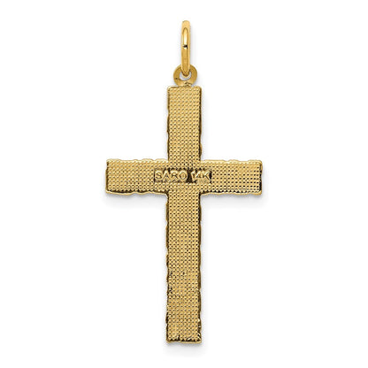 14k Yellow Gold Nugget Style Cross Pendant