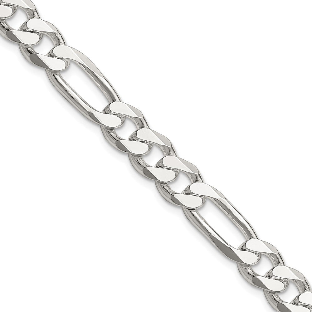 Sterling Silver 8mm Figaro Chain Necklace 36"