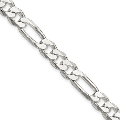 Sterling Silver 8mm Figaro Chain Necklace 36"