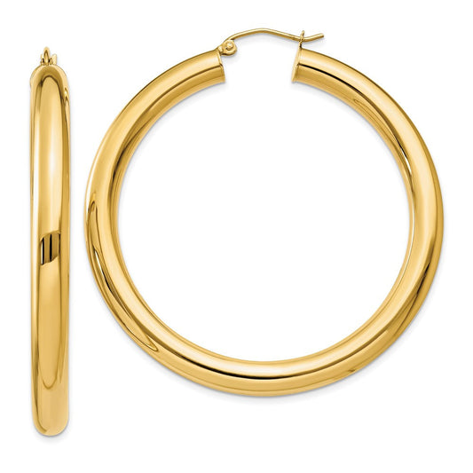14k Yellow Gold Yellow Polished 5mm Lightweight Hoop Earrings