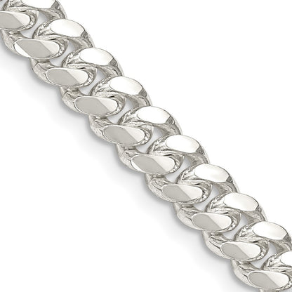 Sterling Silver 6.4mm Polished Domed Curb Chain Necklace 22"