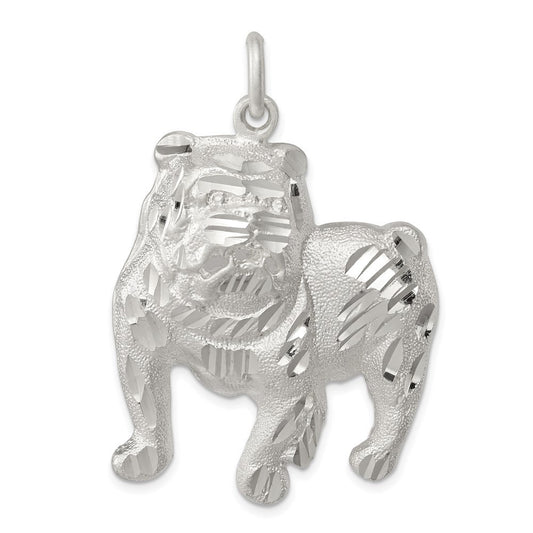 Sterling Silver Bull Dog Charm Pendant