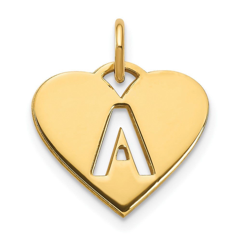 14k Yellow Gold Initial Letter A Initial Charm Pendant