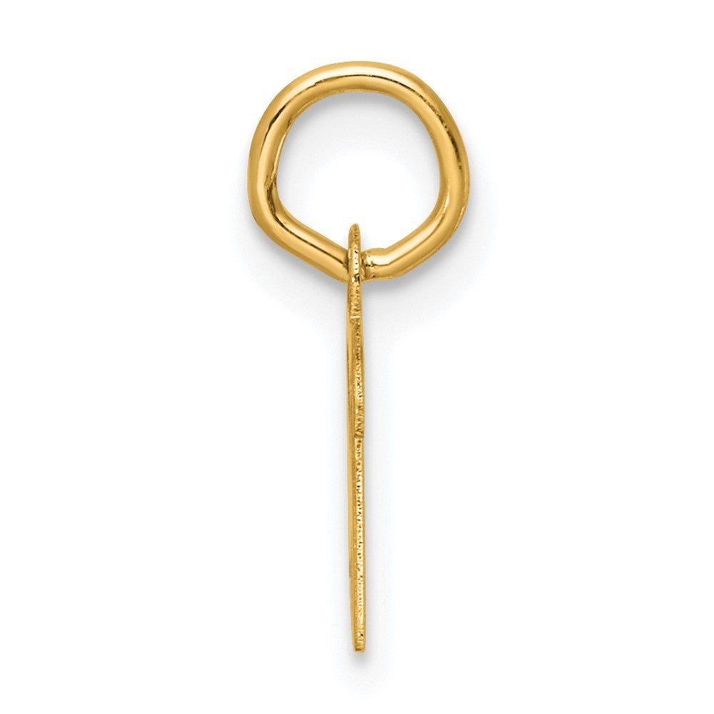 14k Yellow Gold Small Script Letter R Initial Charm Pendant