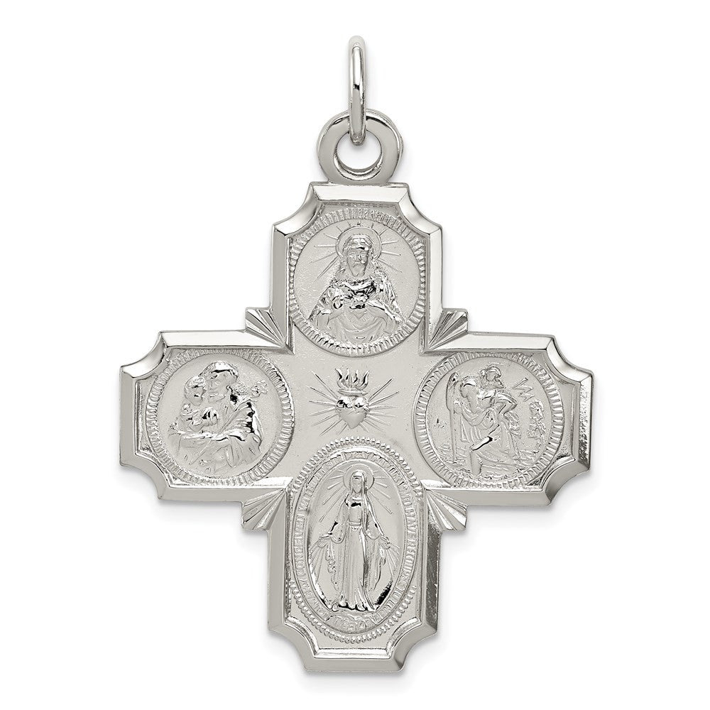 Sterling Silver 4-way Reversible Medal Pendant