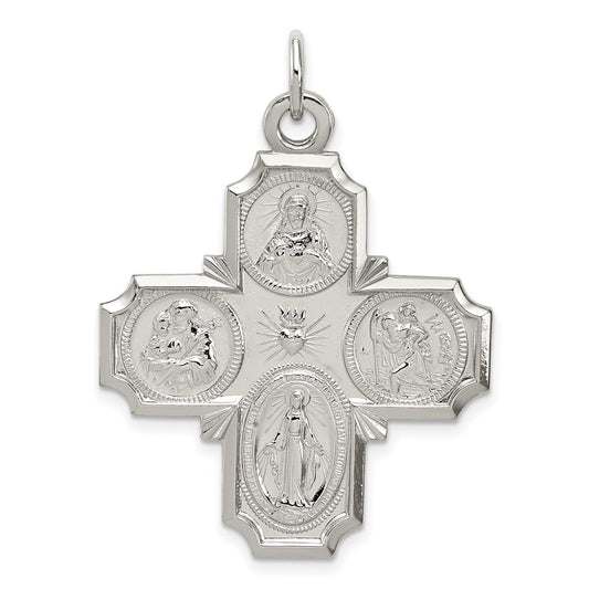 Sterling Silver 4-way Reversible Medal Pendant