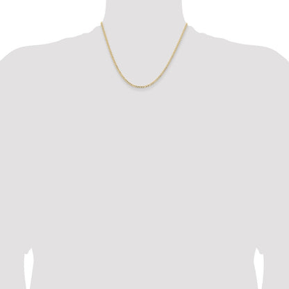 14k Yellow Gold 2.85mm Semi-Solid Curb with Lobster Clasp Chain Necklace 18"