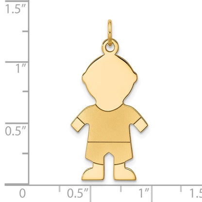 14k Yellow Gold Satin Boy Charm Pendant