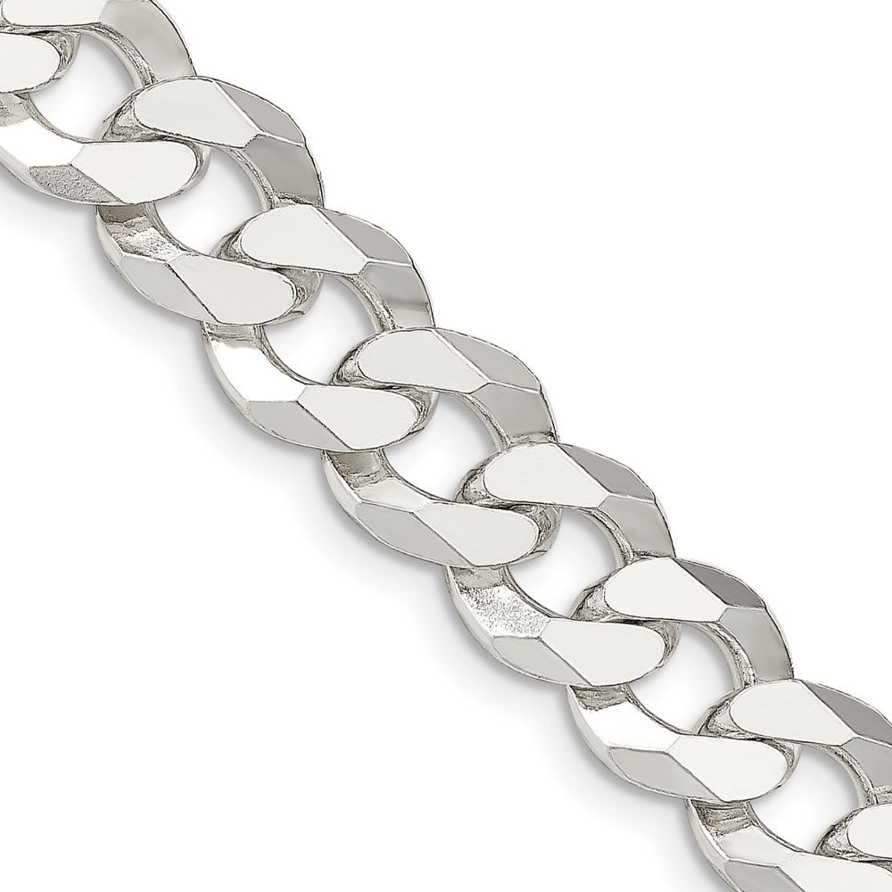 Sterling Silver 12.3mm Beveled Curb Chain Necklace 24"