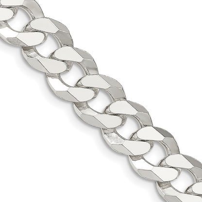 Sterling Silver 12.3mm Beveled Curb Chain Necklace 24"