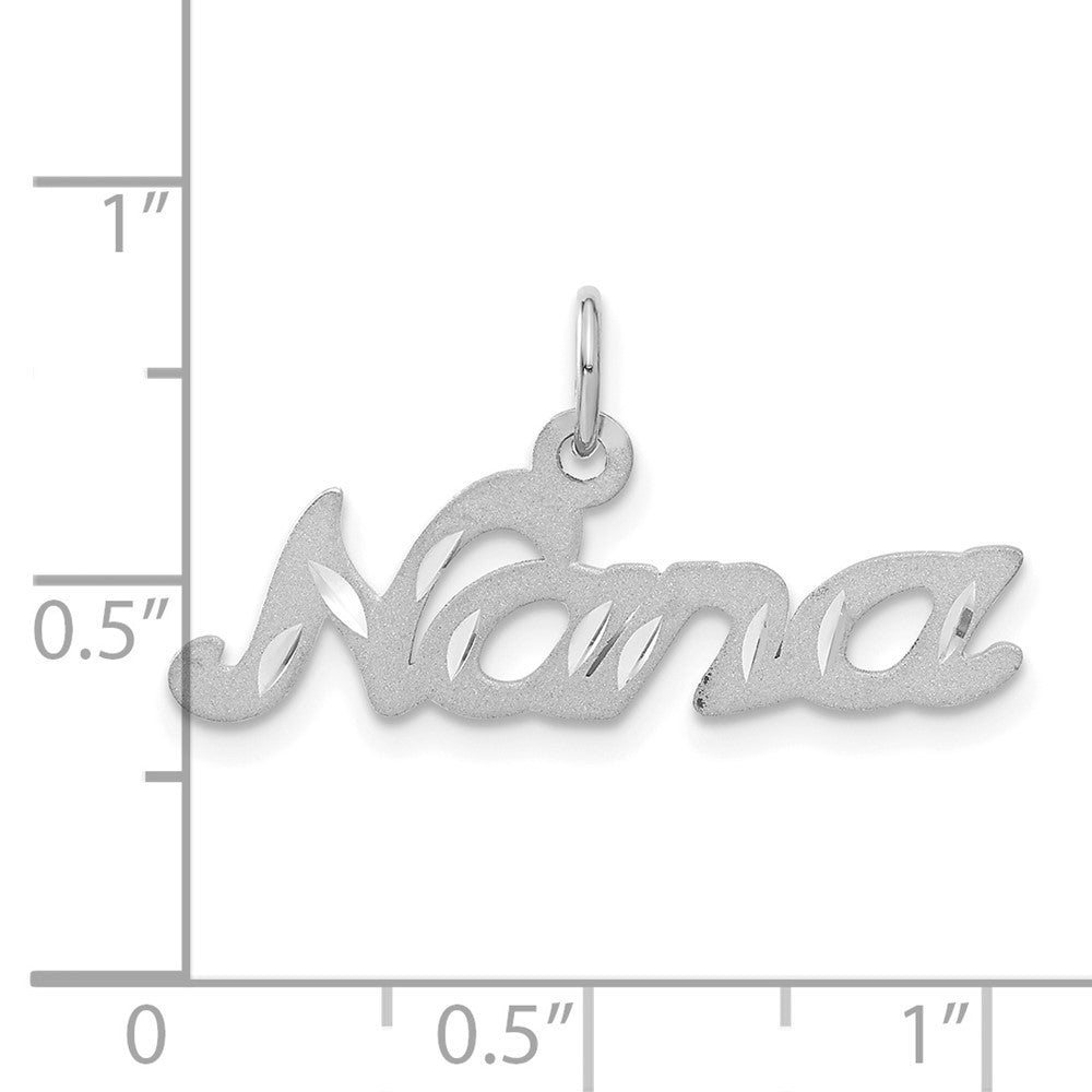 14k White Gold Satin NANA Charm Pendant