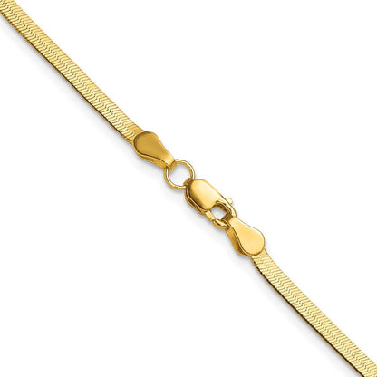 14k Yellow Gold 2.5mm Silky Herringbone Chain Necklace 20"