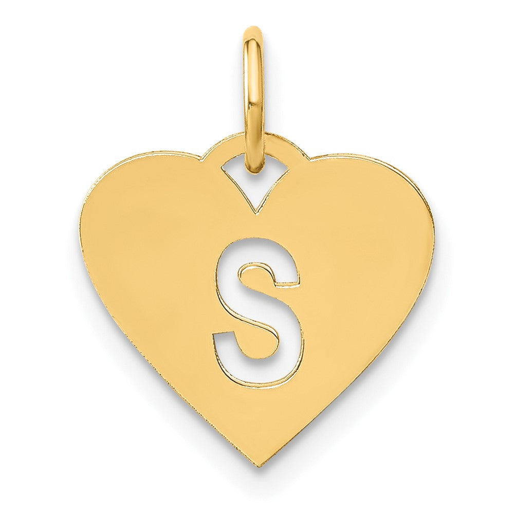 14k Yellow Gold Initial Letter S Initial Charm Pendant