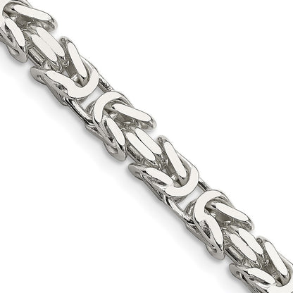 Sterling Silver 6mm Byzantine Chain Necklace 20"