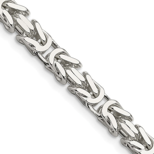 Sterling Silver 6mm Byzantine Chain Necklace 20"