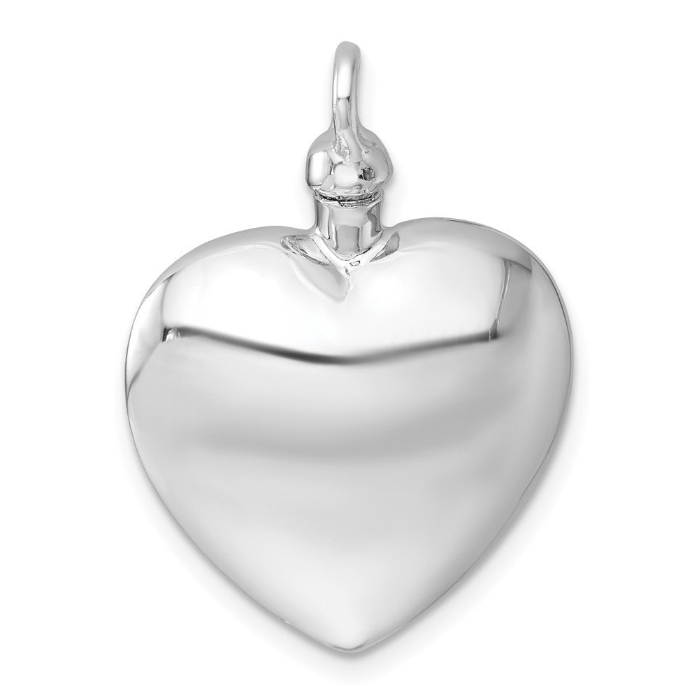 Sterling Silver Rhodium-plated Heart with Design Ash Holder Pendant