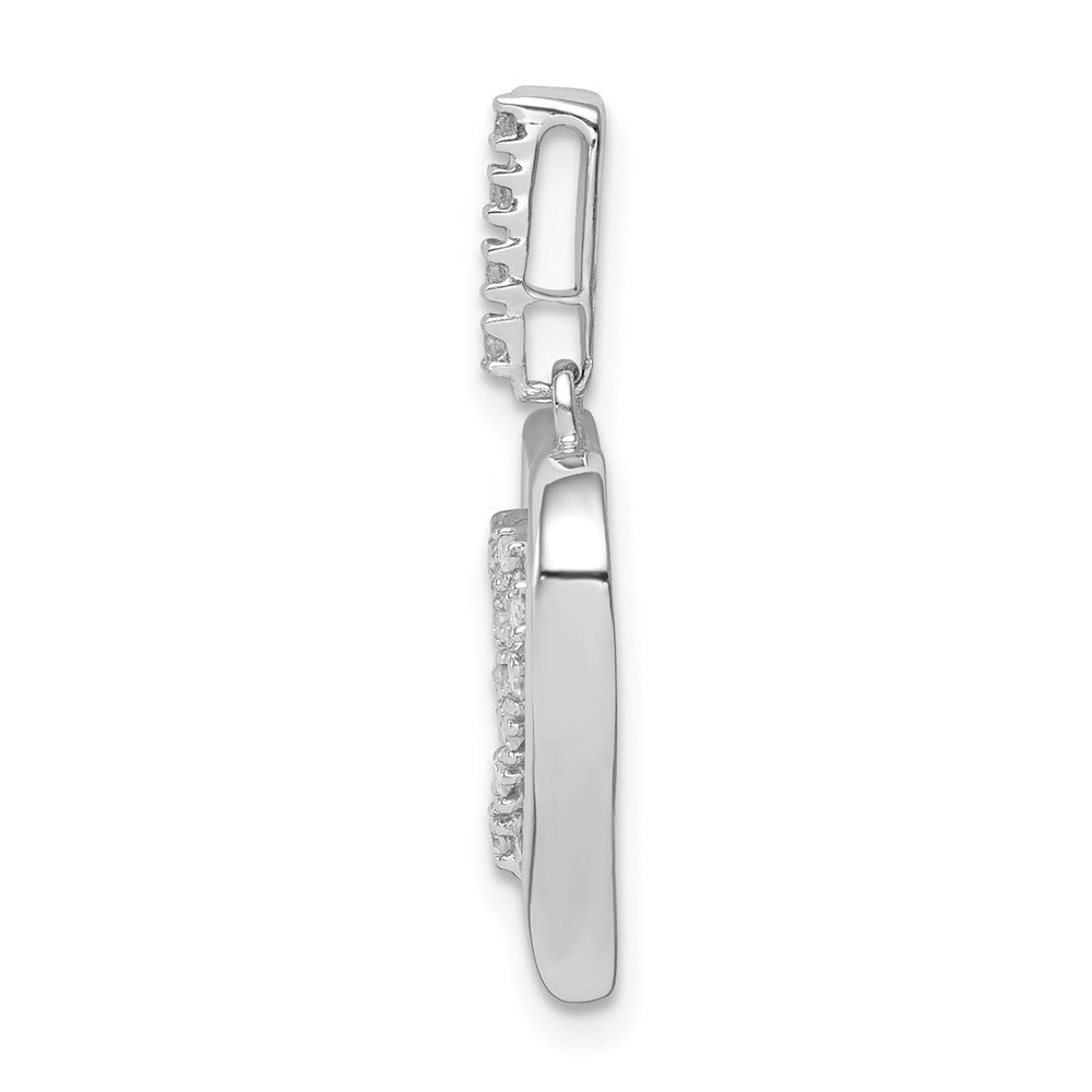 Sterling Silver Rhodium Diamond Heart Pendant