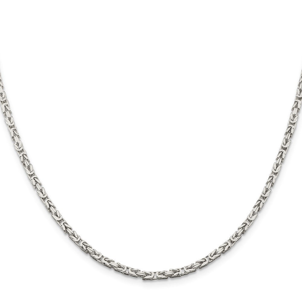 Sterling Silver 2.5mm Byzantine Chain Necklace 22"