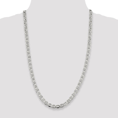 Sterling Silver 8.9mm Flat Anchor Chain Necklace 26"