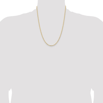 14k Yellow Gold 2.85mm Semi-Solid Curb with Lobster Clasp Chain Necklace 22"