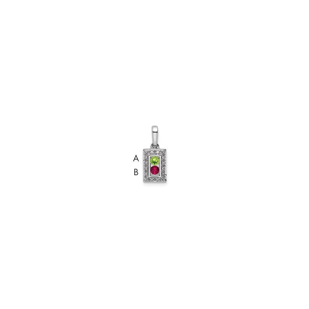 14k White Gold Family Jewelry Diamond Semi-Set Pendant