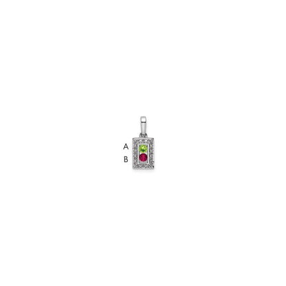14k White Gold Family Jewelry Diamond Semi-Set Pendant