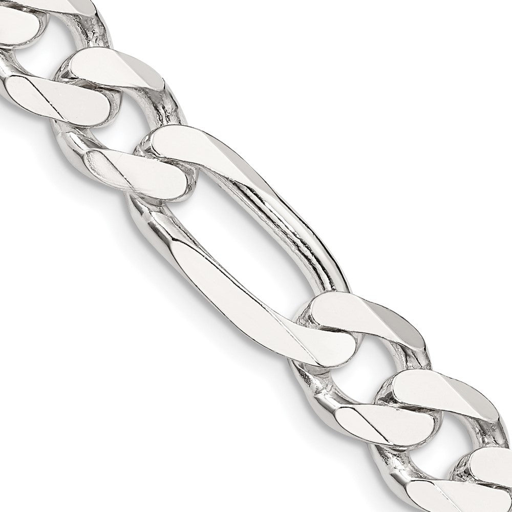 Sterling Silver 9mm Figaro Chain Necklace 30"