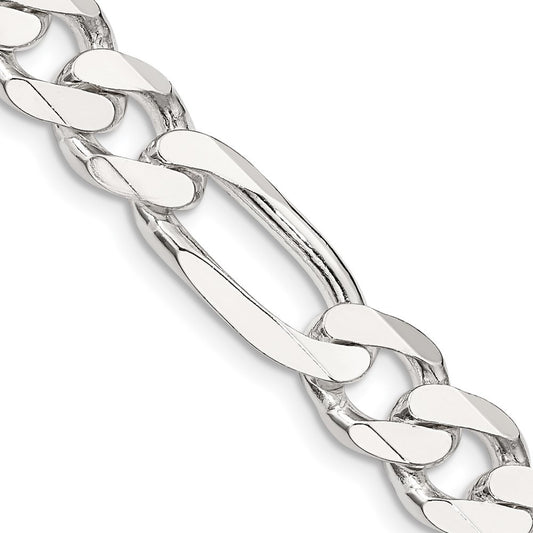 Sterling Silver 9mm Figaro Chain Necklace 30"