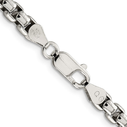 Sterling Silver 5.2mm Round Box Chain Necklace 20"