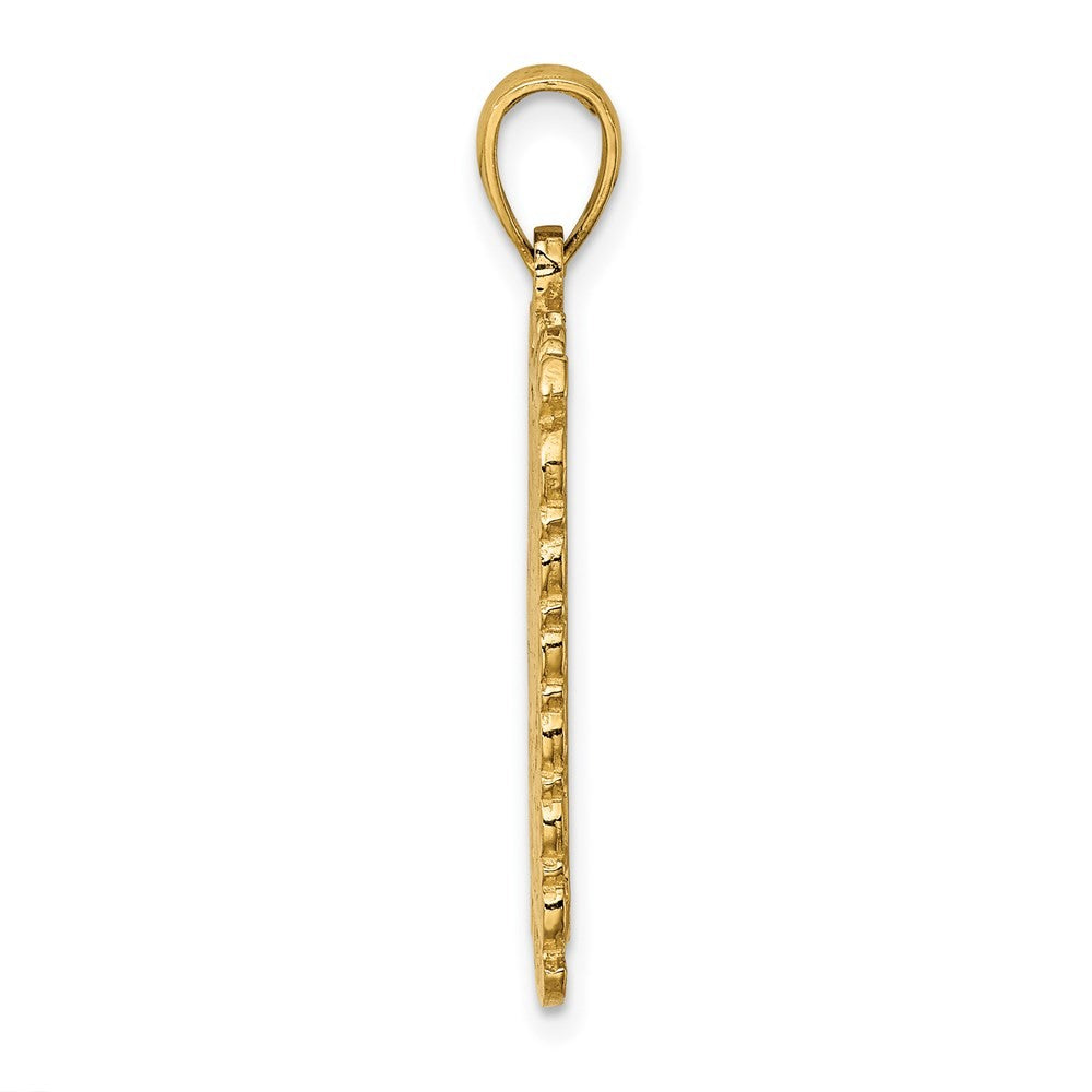 14k Yellow Gold Queen Playing Card Charm Pendant