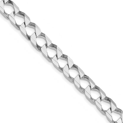 Sterling Silver Rhodium-plated Diamond-Cut Square Curb Chain Necklace 20"