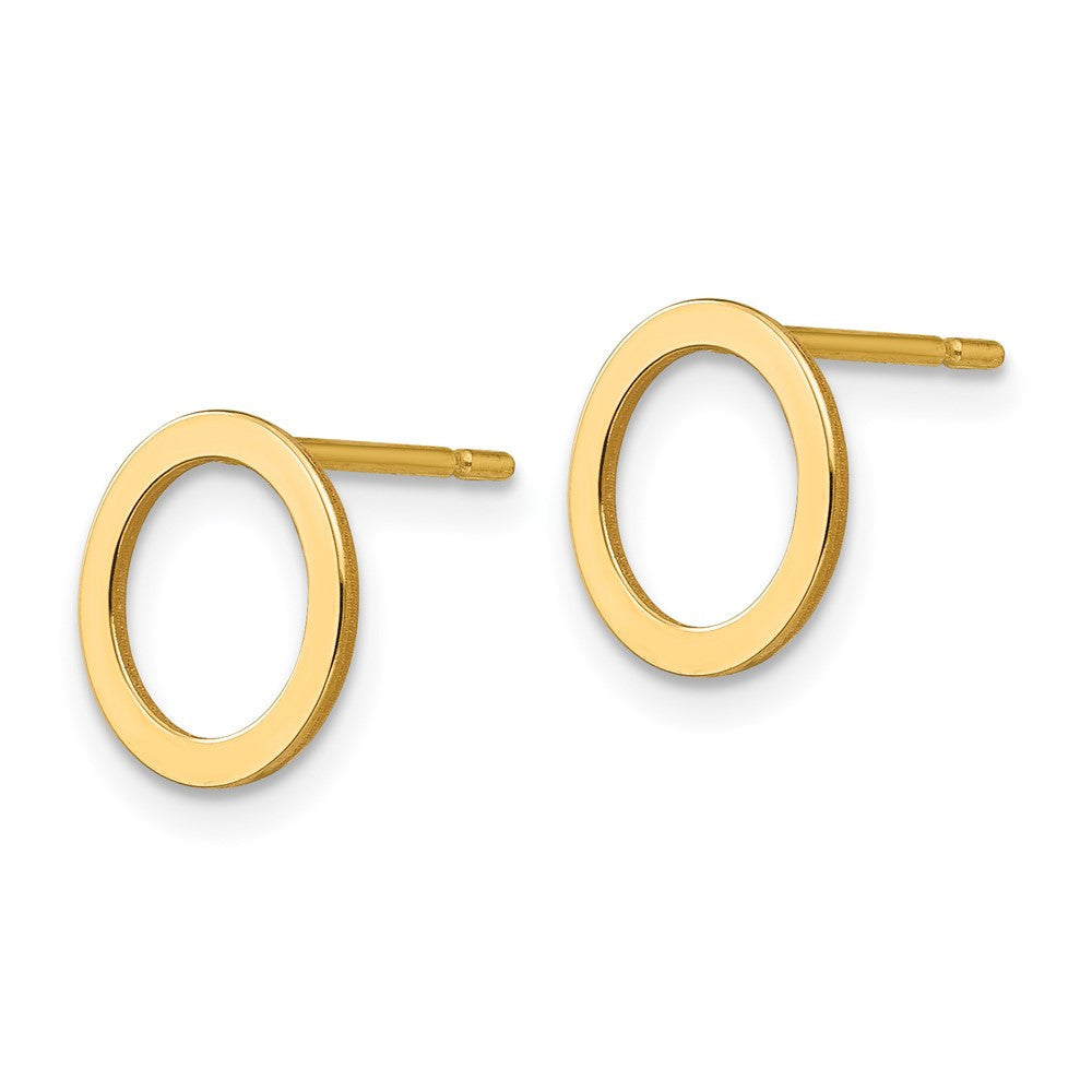 14k Yellow Gold Open Circle Stud Earrings