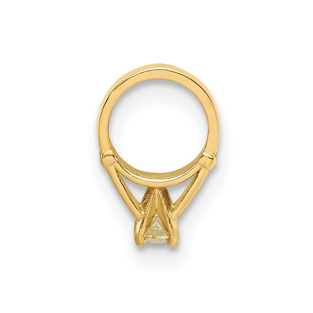14k Yellow Gold 3D Ring with Yellow CZ Charm Pendant