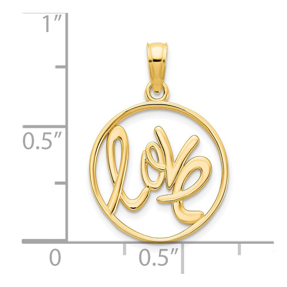 14k Yellow Gold Love Charm Pendant