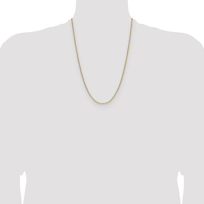 14k Yellow Gold 2.2mm Semi-Solid Beveled Paperclip Chain Necklace 24"