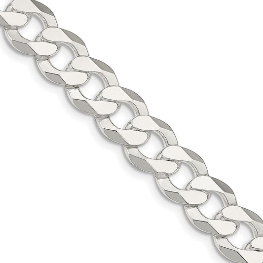 Sterling Silver 14mm Flat Curb Chain Necklace 20"